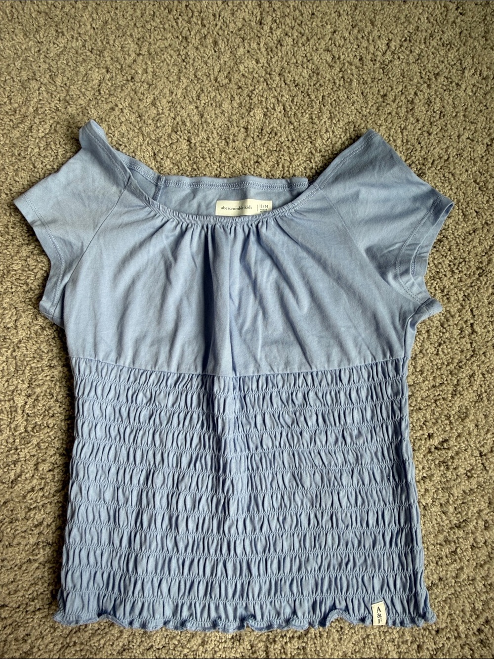 abercrombie kids Light Blue Smocked Knit Top